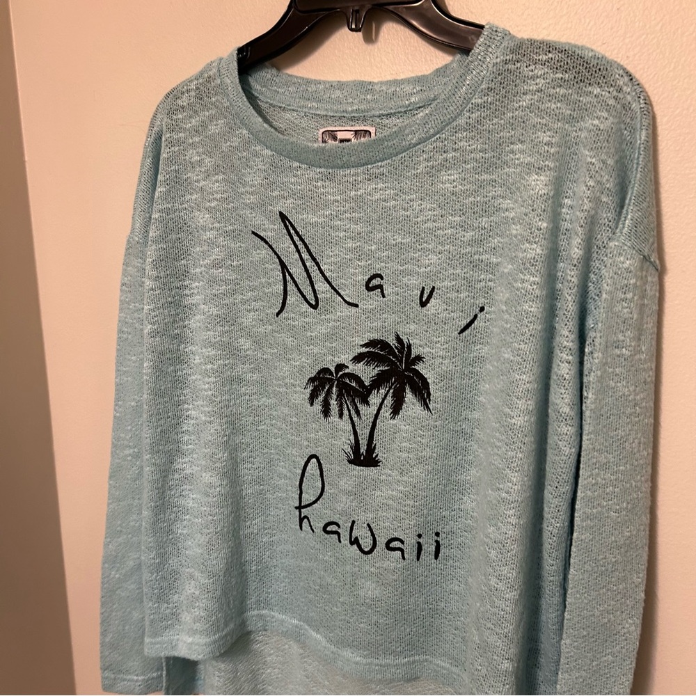 MLP Hawaii Lightweight long sleeve top graphic palm trees Maui Hawaii Women’s S - Picture 3 of 5